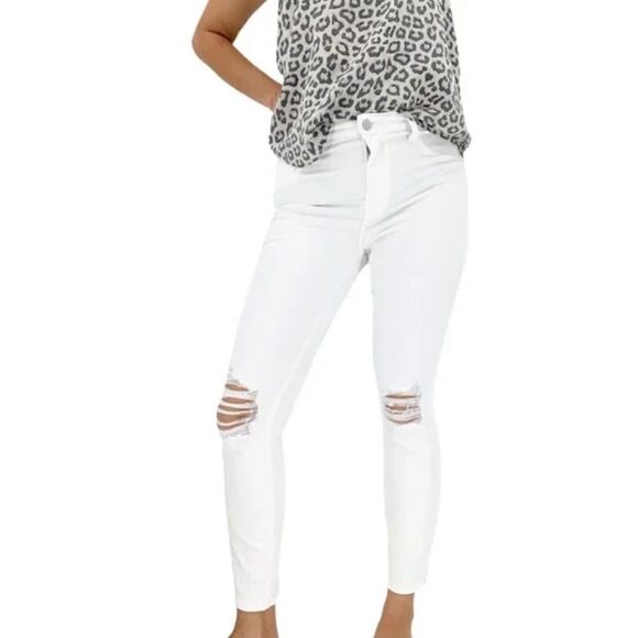 L’AGENCE Margot High Rise Destroyed Knee Vintage Off Skinny Jeans Sz 25 NWT - Picture 11 of 12